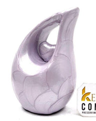 Keepsake Company's Pearl Purple teardrop mini Cremation Urn with purple Heart for Human Ashes - Perfect for Adult and Infants