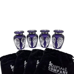 Purple Small Urns for Human Ashes - Mini Urns for Human Ashes - Keepsake Urns for Human Ashes - Mini Urn - Mini Keepsake Urns ( Set of 4)