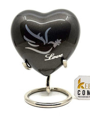 Keepsake Company's Heart Shaped Dove of Peace in slate grey colour - Perfect for Adults & Infants