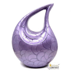 Keepsake Company's Dark Purple Pearl teardrop Enamel Adult Cremation Urn For Human Ashes