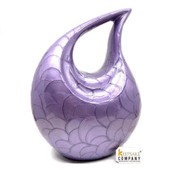 Keepsake Company's Dark Purple Pearl teardrop Enamel Adult Cremation Urn For Human Ashes