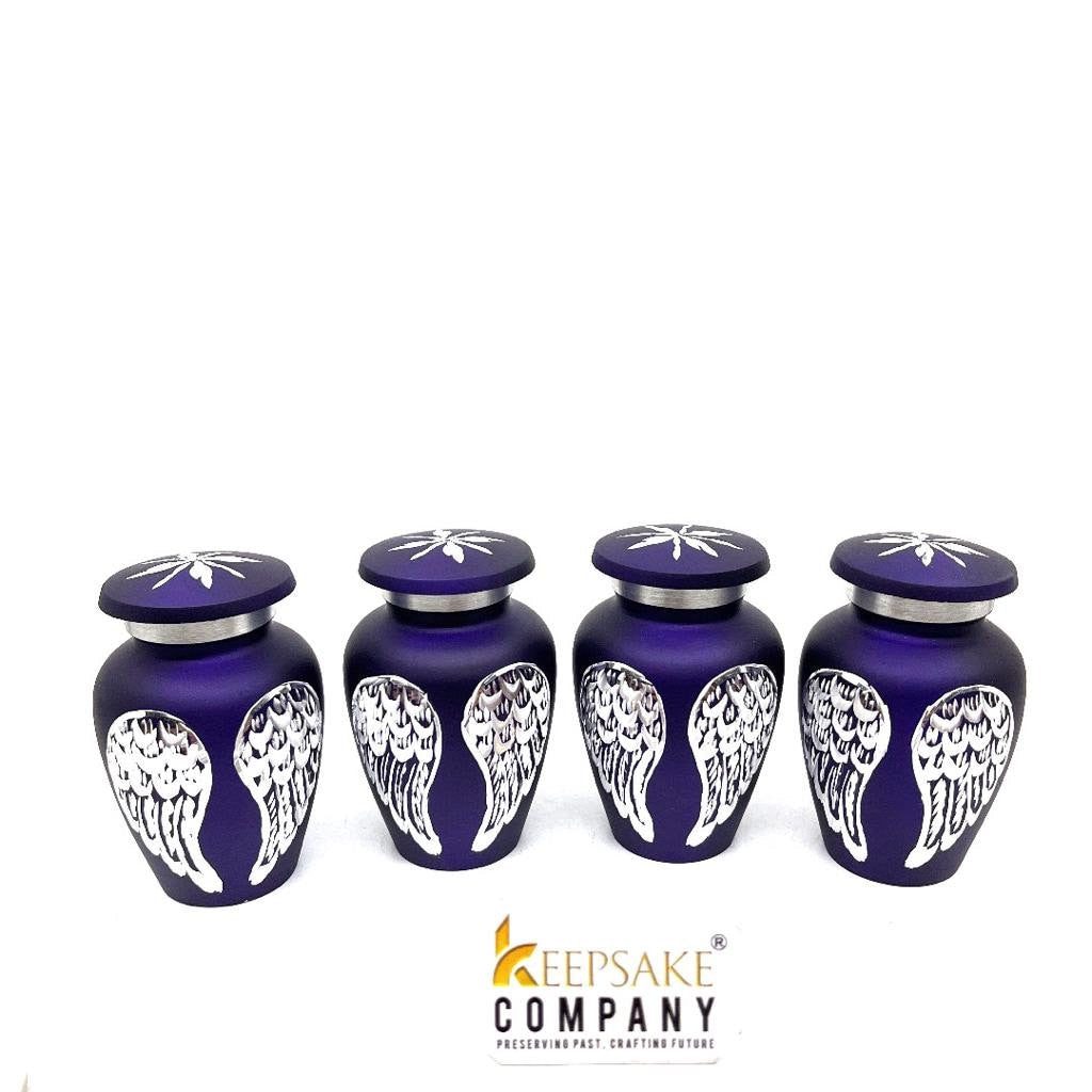 Purple Small Urns for Human Ashes - Mini Urns for Human Ashes - Keepsake Urns for Human Ashes - Mini Urn - Mini Keepsake Urns ( Set of 4)