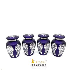 Purple Small Urns for Human Ashes - Mini Urns for Human Ashes - Keepsake Urns for Human Ashes - Mini Urn - Mini Keepsake Urns ( Set of 4)