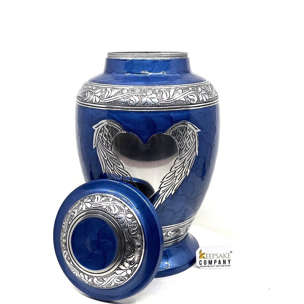 Navy / Dark Blue Cremation Urns for Adult Ashes - Urns for Human Ashes - Urns for Ashes Adult Male - Urn - Decorative Urns - Burial Urn