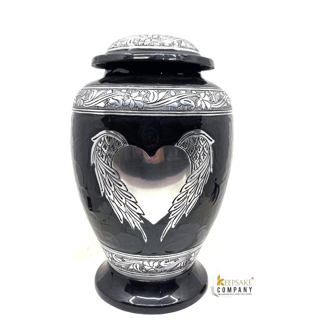 Black Personalized Urn - Urn for Ashes - Cremation Urns - Keepsake Urns - Urns For Human Ashes - Urns for Ashes - Funeral Urn - Memorial Urn