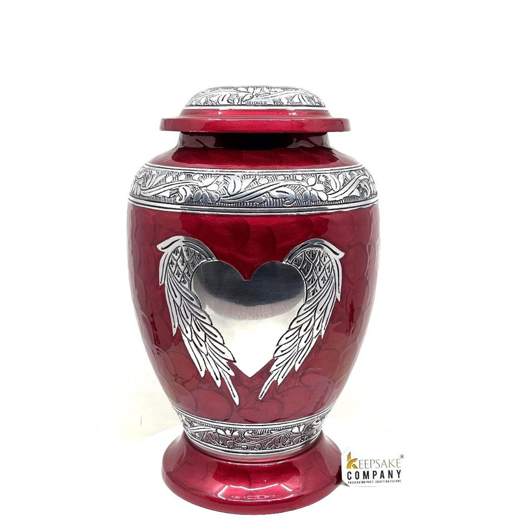 Maroon/Red Adult cremation Urn for Ashes - Urns for Human Ashes - Urn - Urns - Funeral Urn - Decorative Urn - Burial Urns from Keepsake Co.