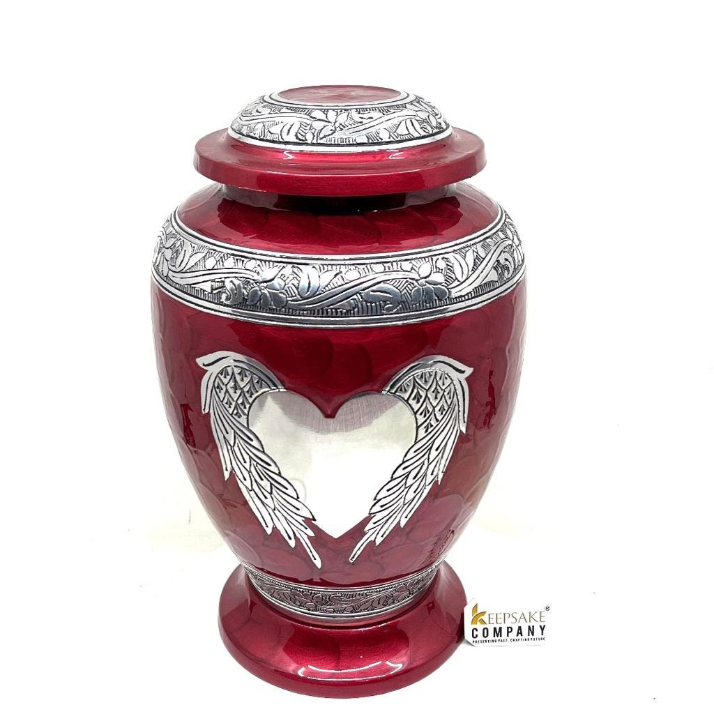 Maroon/Red Adult cremation Urn for Ashes - Urns for Human Ashes - Urn - Urns - Funeral Urn - Decorative Urn - Burial Urns from Keepsake Co.