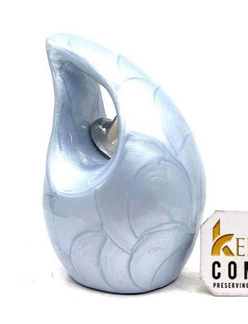 Sky Blue Teardrop Small Urns for Human Ashes - Mini Urns for Human Ashes - Ashes Urn / Keepsake Urns for Human Ashes - Mini Urn by Keepsake