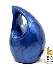 Roman Blue teardrop mini Cremation Urn - Small Urns for Human Ashes - Mini Urns for Human Ashes - Keepsake Urns for Human Ashes