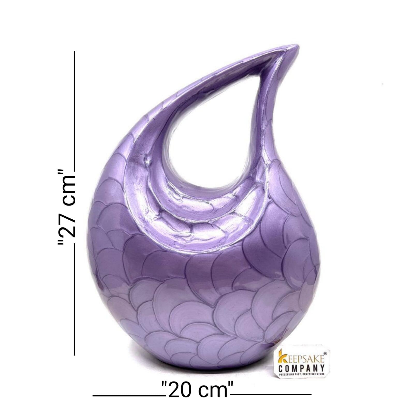 Keepsake Company's Dark Purple Pearl teardrop Enamel Adult Cremation Urn For Human Ashes