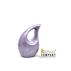 Purple teardrop mini Cremation Urn without Heart for Ashes by Keepsake Company