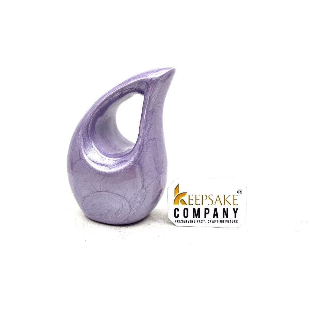 Purple teardrop mini Cremation Urn without Heart for Ashes by Keepsake Company