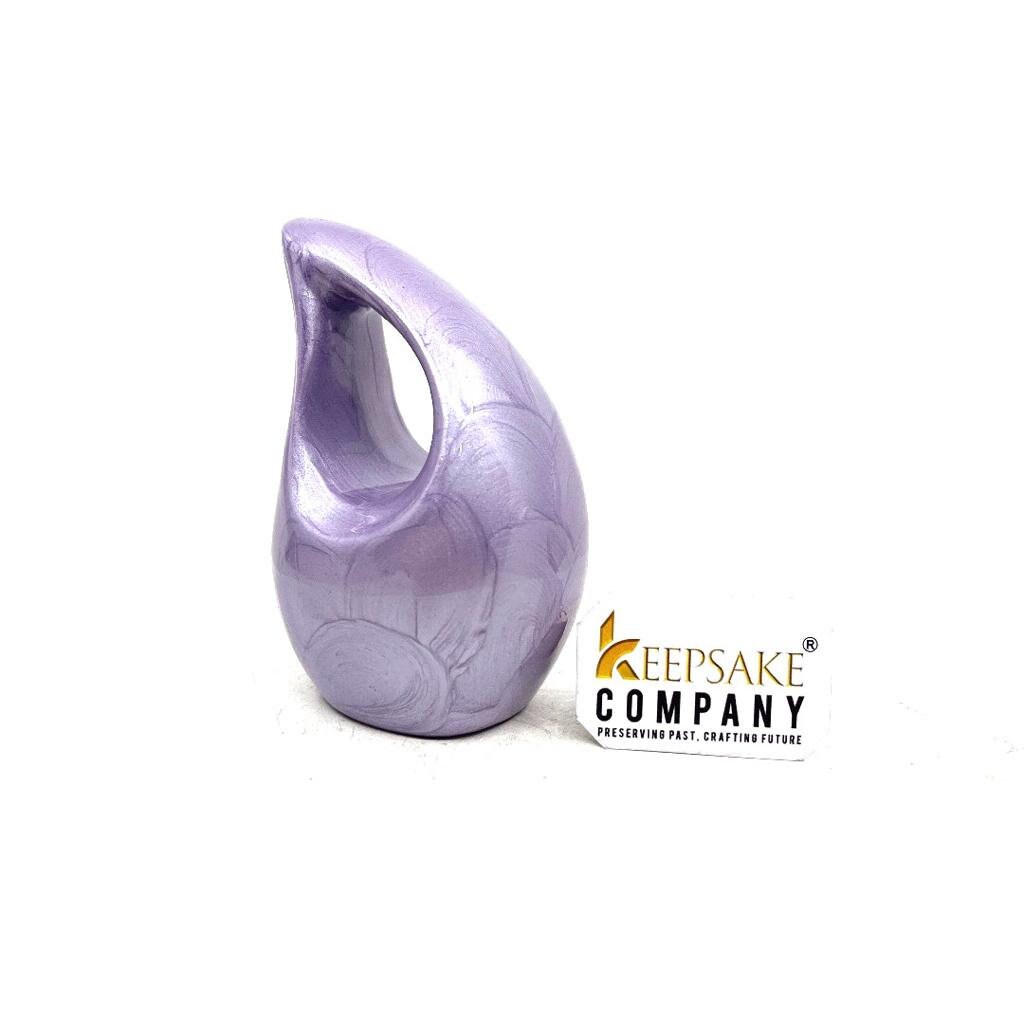 Purple teardrop mini Cremation Urn without Heart for Ashes by Keepsake Company