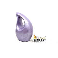 Purple teardrop mini Cremation Urn without Heart for Ashes by Keepsake Company