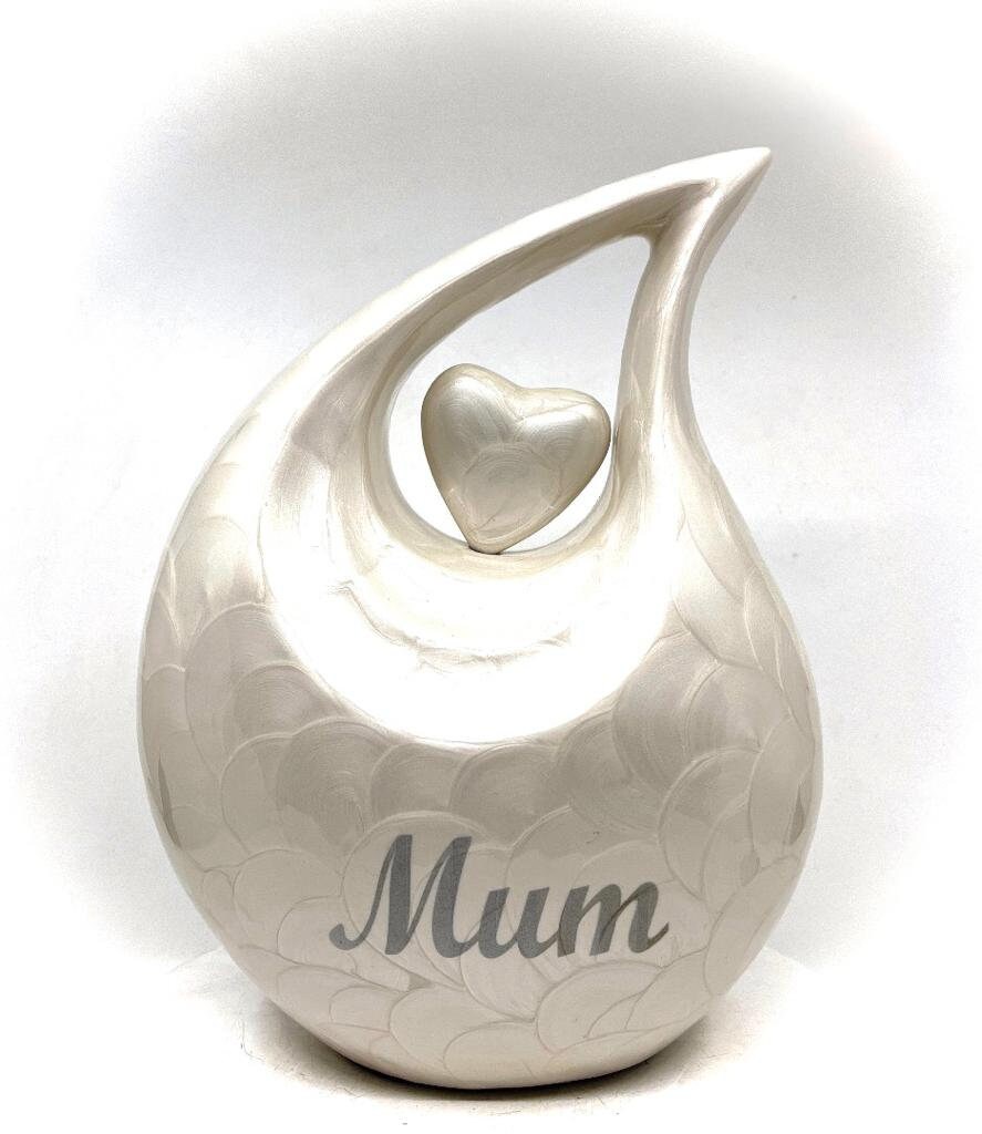 White Teardrop Urns for Ashes Adult Male - Urns for Human Ashes - Urn - Cremation Urns for Adult Ashes - Ashes Keepsake - Cremation Urns