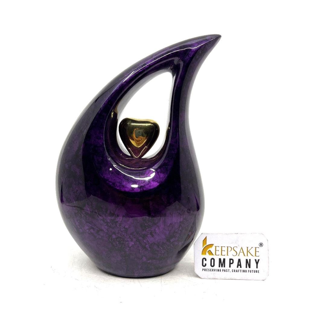 Purple Black Teardrop Cremation Urns for Human Ashes - Urn - Urns for Ashes  - Urns for Human Ashes  (6 Inches/ 15 centimeters)