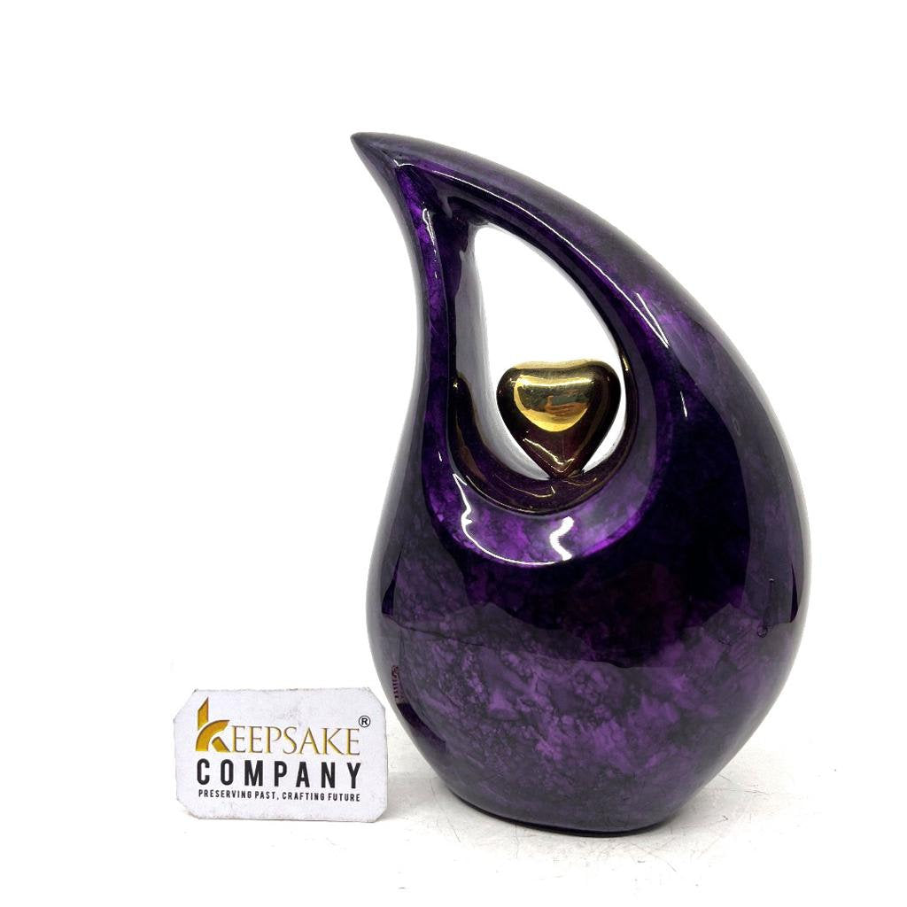 Purple Black Teardrop Cremation Urns for Human Ashes - Urn - Urns for Ashes  - Urns for Human Ashes  (6 Inches/ 15 centimeters)