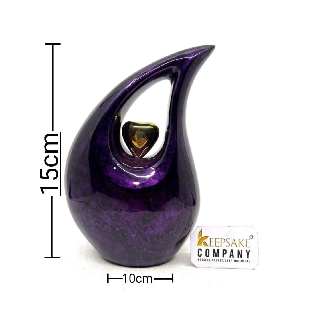 Purple Black Teardrop Cremation Urns for Human Ashes - Urn - Urns for Ashes  - Urns for Human Ashes  (6 Inches/ 15 centimeters)