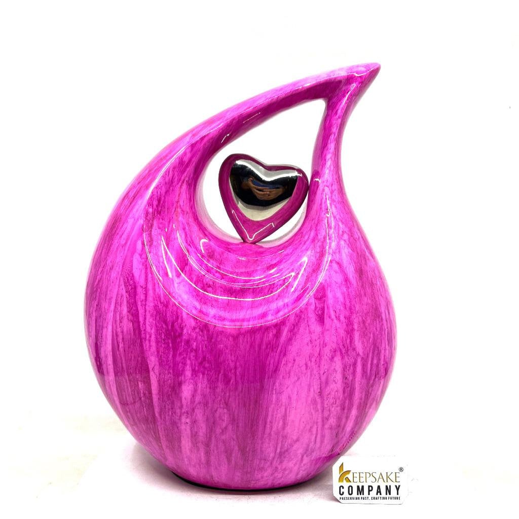 Pink White Teardrop Urns for Ashes Adult Male - Urns for Human Ashes - Urn - Cremation Urns for Adult Ashes - Ashes Keepsake - Cremation Urn