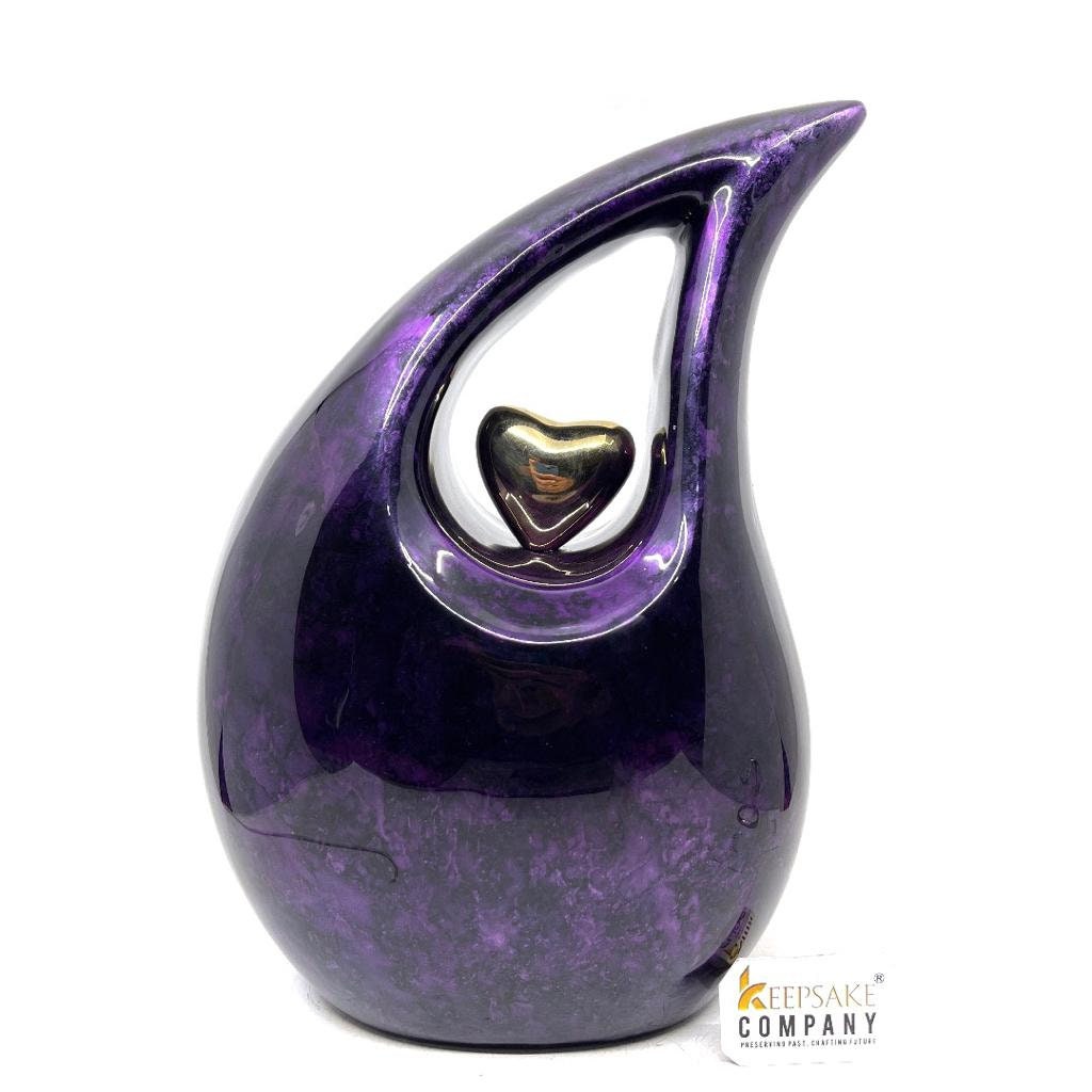 Premium Purple Black Teardrop Urns for Ashes Adult male - urns for human ashes adult female - Urn - Urns - Cremation Urns for Adult Ashes