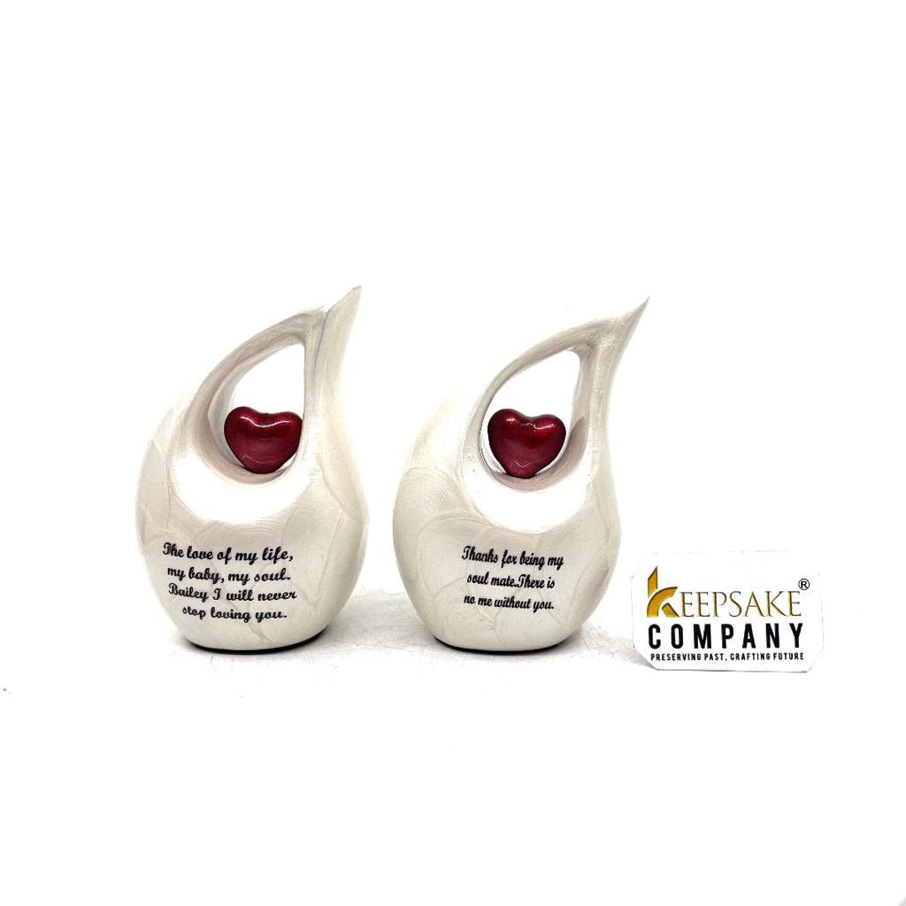 White Pearl mini Cremation Urn, Cremation Keepsake For Human Ashes, Can be Engraved in Any Color from Keepsake Company