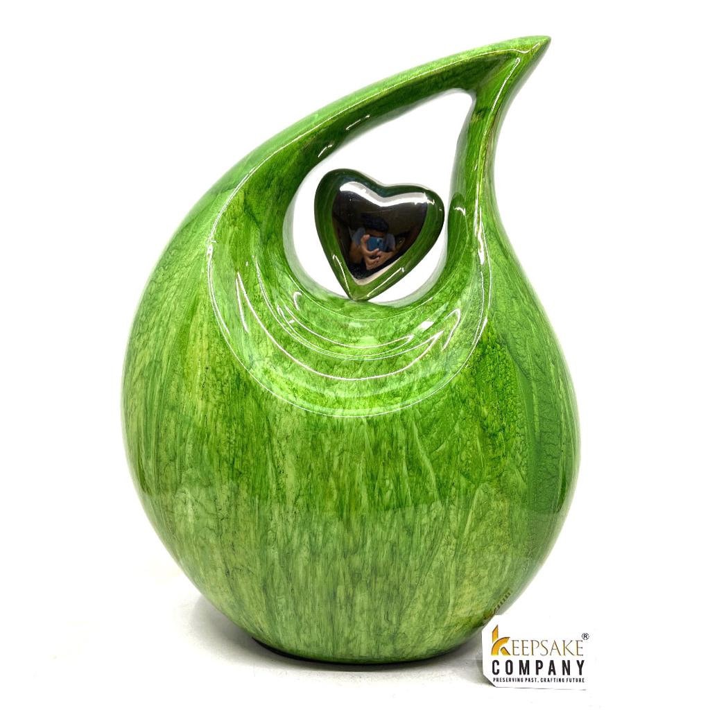 Green Teardrop Urn - Urns for Ashes Adult male - urns for human ashes female - Cremation Urns for Adult Ashes - Urns - Urn Keepsake Company