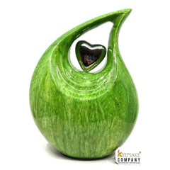 Green Teardrop Urn - Urns for Ashes Adult male - urns for human ashes female - Cremation Urns for Adult Ashes - Urns - Urn Keepsake Company