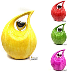 Yellow Teardrop Urns for Ashes Adult Male - Urns for Human Ashes - Urn - Cremation Urns for Adult Ashes - Ashes Keepsake - Cremation Urns