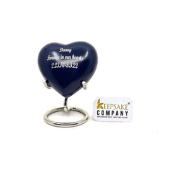 Heart Urn in Blue Colour / Small Urns for Human Ashes / Mini Urns for Humar Ashes from Keepsake Company