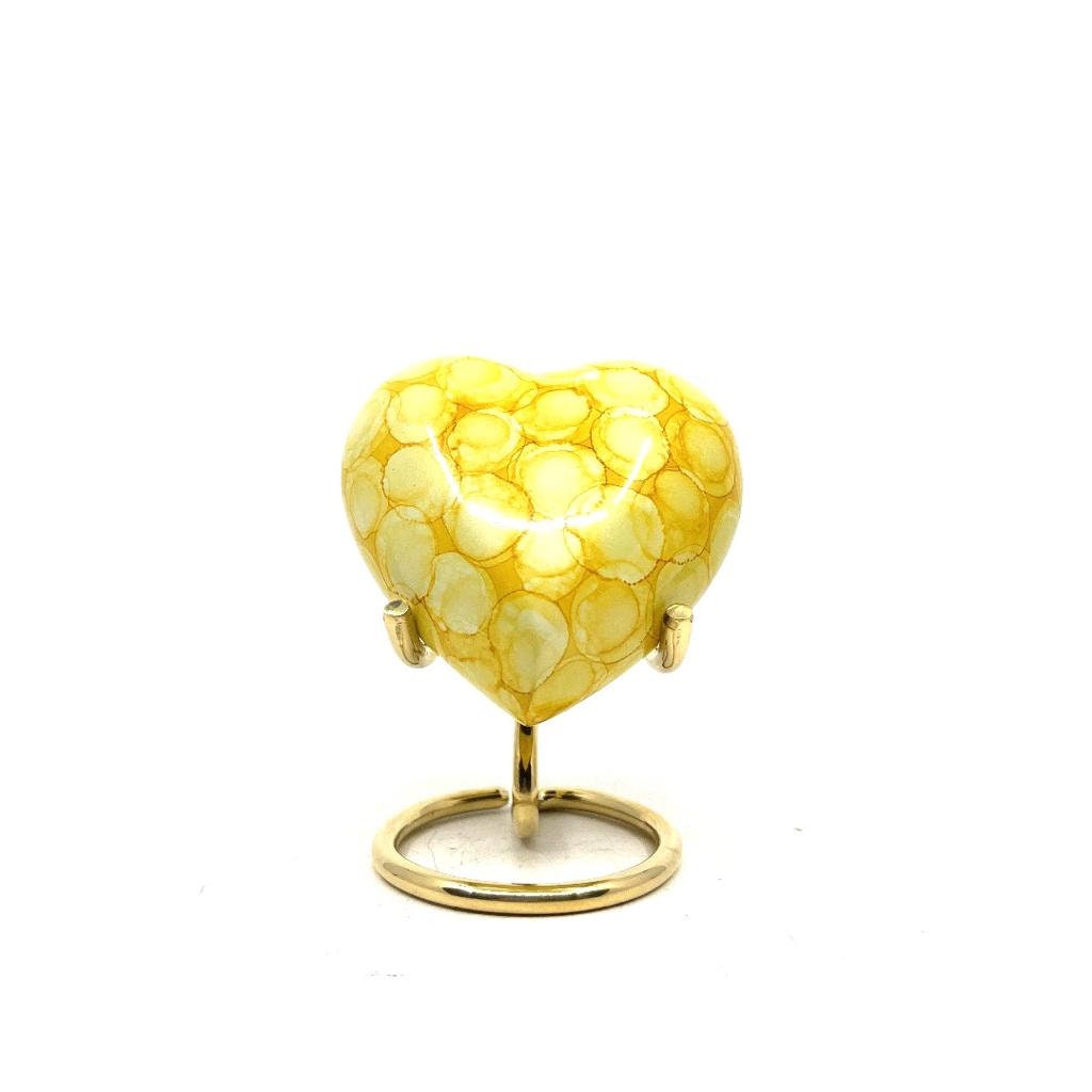 Yellow Personalized Heart Urn /small urns for human ashes / Keepsake Urn for Human ashes/ Mini Urn for Human Ashes from Keepsake Company