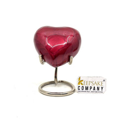 Red Heart Shaped Mini Urn for Human Ashes - Engraved in Different Colours - Perfect for Cremation Urns