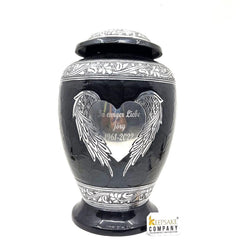 Black Personalized Urn - Urn for Ashes - Cremation Urns - Keepsake Urns - Urns For Human Ashes - Urns for Ashes - Funeral Urn - Memorial Urn