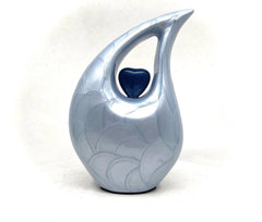 Light Blue Cremation Urn - Urns for Ashes - Medium Urn - Decorative Urns - Medium Urns for Human Ashes (6 Inches/ 15 centimeters)