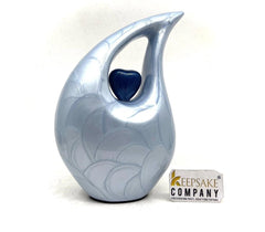 Light Blue Cremation Urn - Urns for Ashes - Medium Urn - Decorative Urns - Medium Urns for Human Ashes (6 Inches/ 15 centimeters)