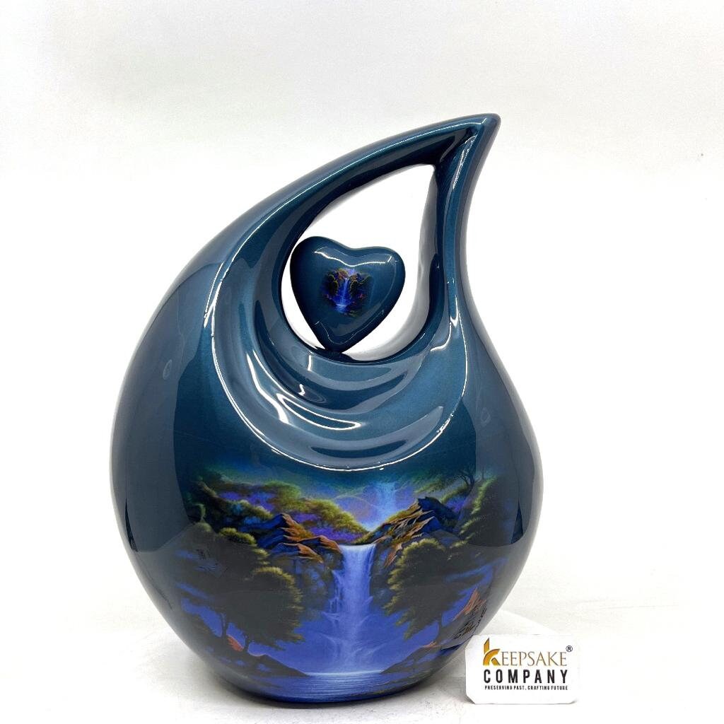 Green Blue Teardrop Cremation Urns for Ashes Adult Male -  Urns for Ashes Adult Female - Urn - Urns - Cremation Urn  from Keepsake Company