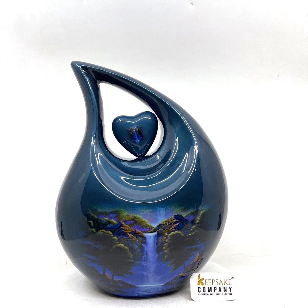 Green Blue Teardrop Cremation Urns for Ashes Adult Male -  Urns for Ashes Adult Female - Urn - Urns - Cremation Urn  from Keepsake Company