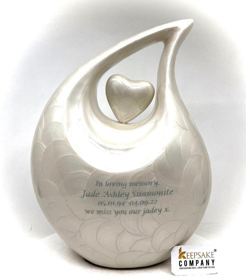 White Teardrop Urns for Ashes Adult Male - Urns for Human Ashes - Urn - Cremation Urns for Adult Ashes - Ashes Keepsake - Cremation Urns