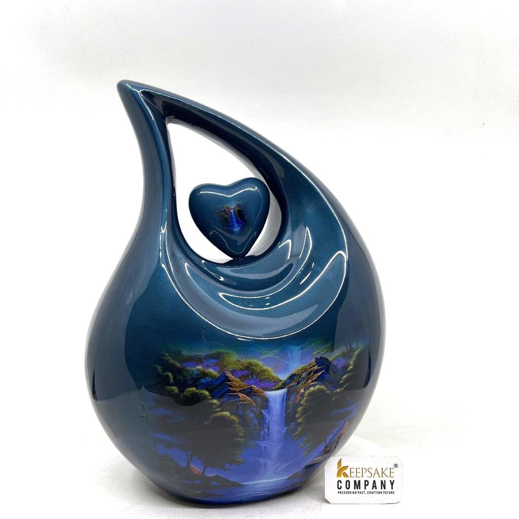 Green Blue Teardrop Cremation Urns for Ashes Adult Male -  Urns for Ashes Adult Female - Urn - Urns - Cremation Urn  from Keepsake Company