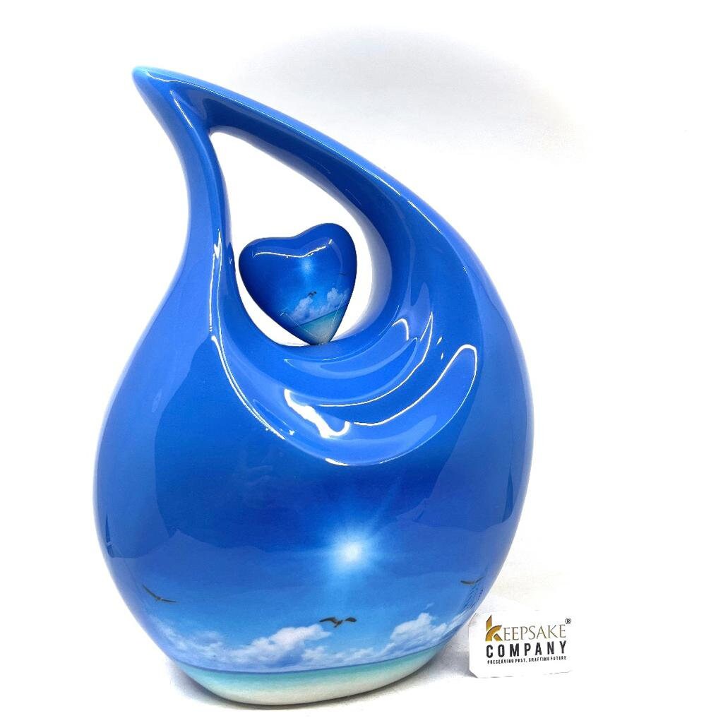 Blue Teardrop Cremation Urns for Ashes Adult Male -  Urns for Ashes Adult Female - Urn - Urns - Cremation Urn  from Keepsake Company