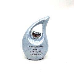 Sky Blue Teardrop Small Urns for Human Ashes - Mini Urns for Human Ashes - Ashes Urn / Keepsake Urns for Human Ashes - Mini Urn by Keepsake