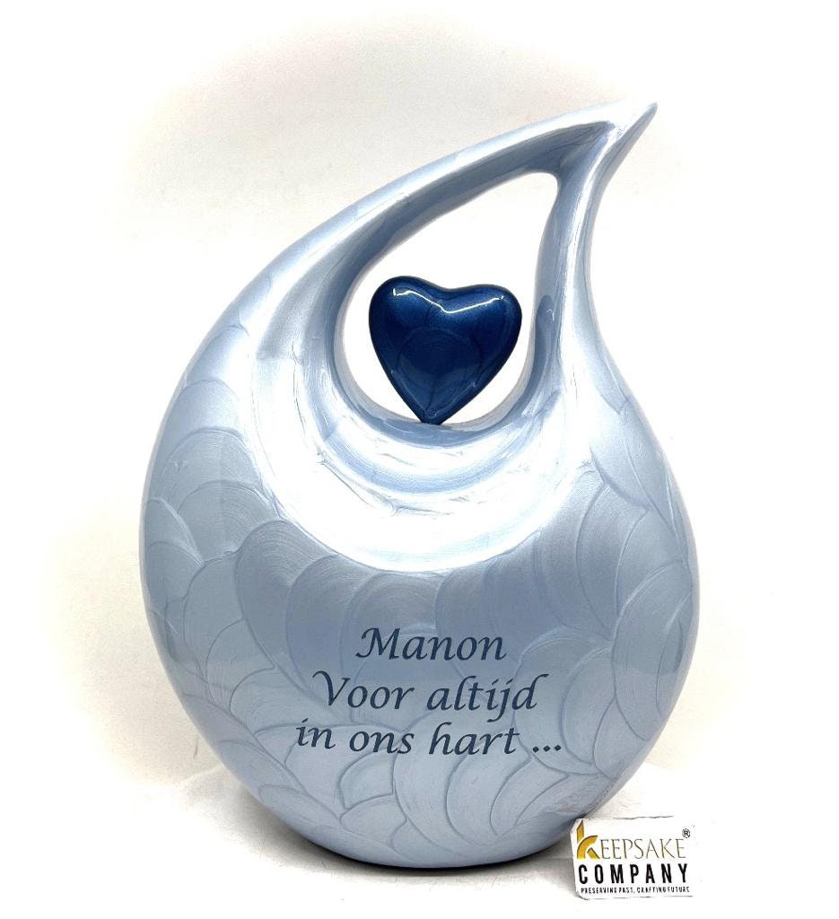 Light Blue Teardrop Cremation Urns for Ashes Adult Male - Urns for Human Ashes - Urn - Cremation Urn - Funeral Urns from Keepsake Company