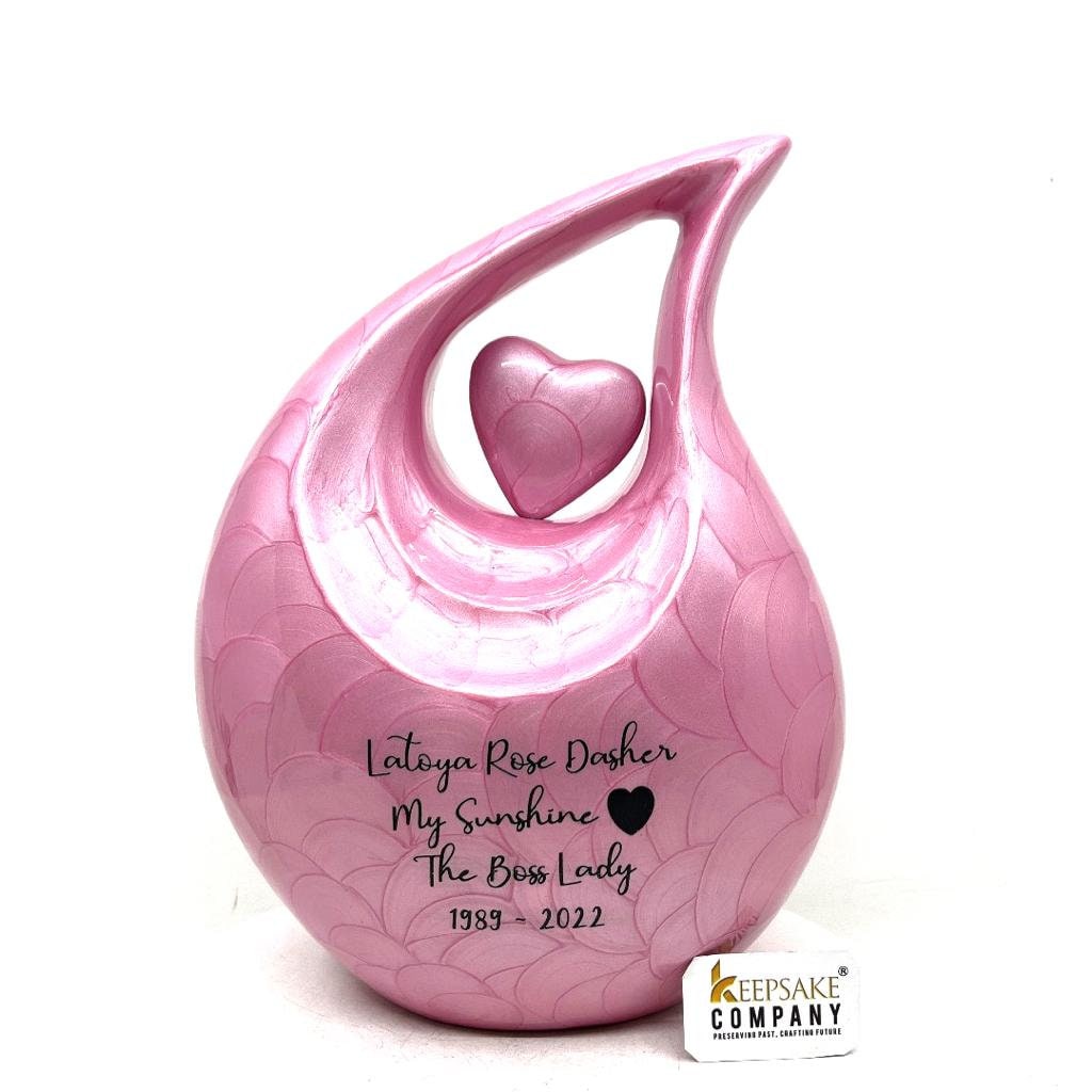 Pink Teardrop Cremation Urns for Adult Ashes - Urn - Urns for Ashes Adult Male - Urns for Human Ashes - Cremation Urn - Funeral Urns -Burial