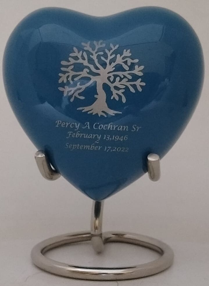 Keepsake Company's Heart Shaped Tree of Life Engravable/ Customised Urns - Perfect for Adults & Infants