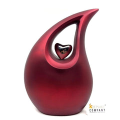 Premium Shimmer Red Teardrop Urns for Ashes Adult male - Urn - urns for human ashes adult female - Urns - Cremation Urns for Adult Ashes