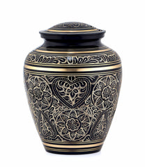 Glorious Golden Black Adult Cremation Urn for Human Ashes - Cremation Urn - Can be Personalized - Memorial Urn - Urn for Ash - Keepsake Urn