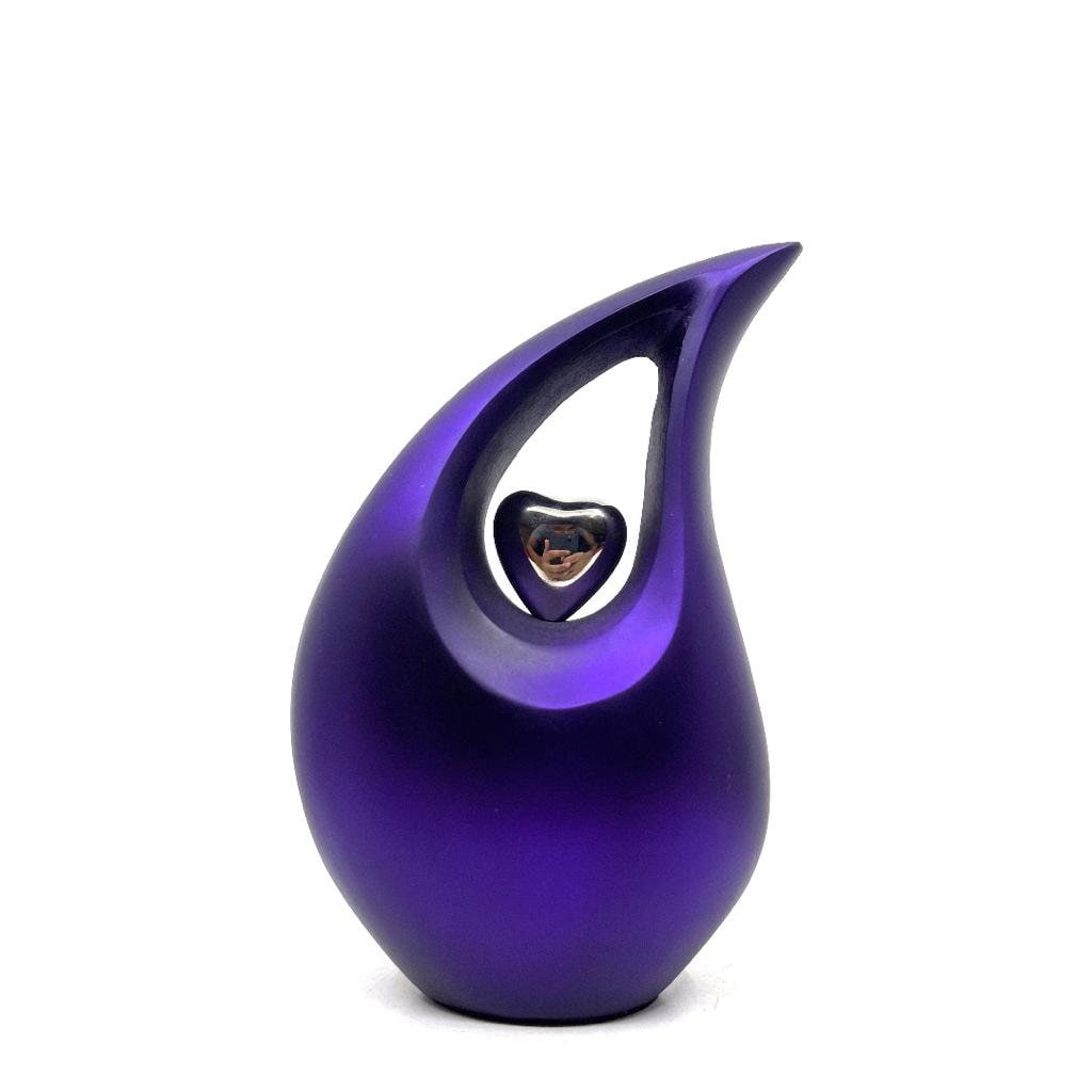 Purple Teardrop Cremation Urns for Human Ashes - Medium Urn - Decorative Urns - Medium Urns for Human Ashes (6 Inches/ 15 centimeters)