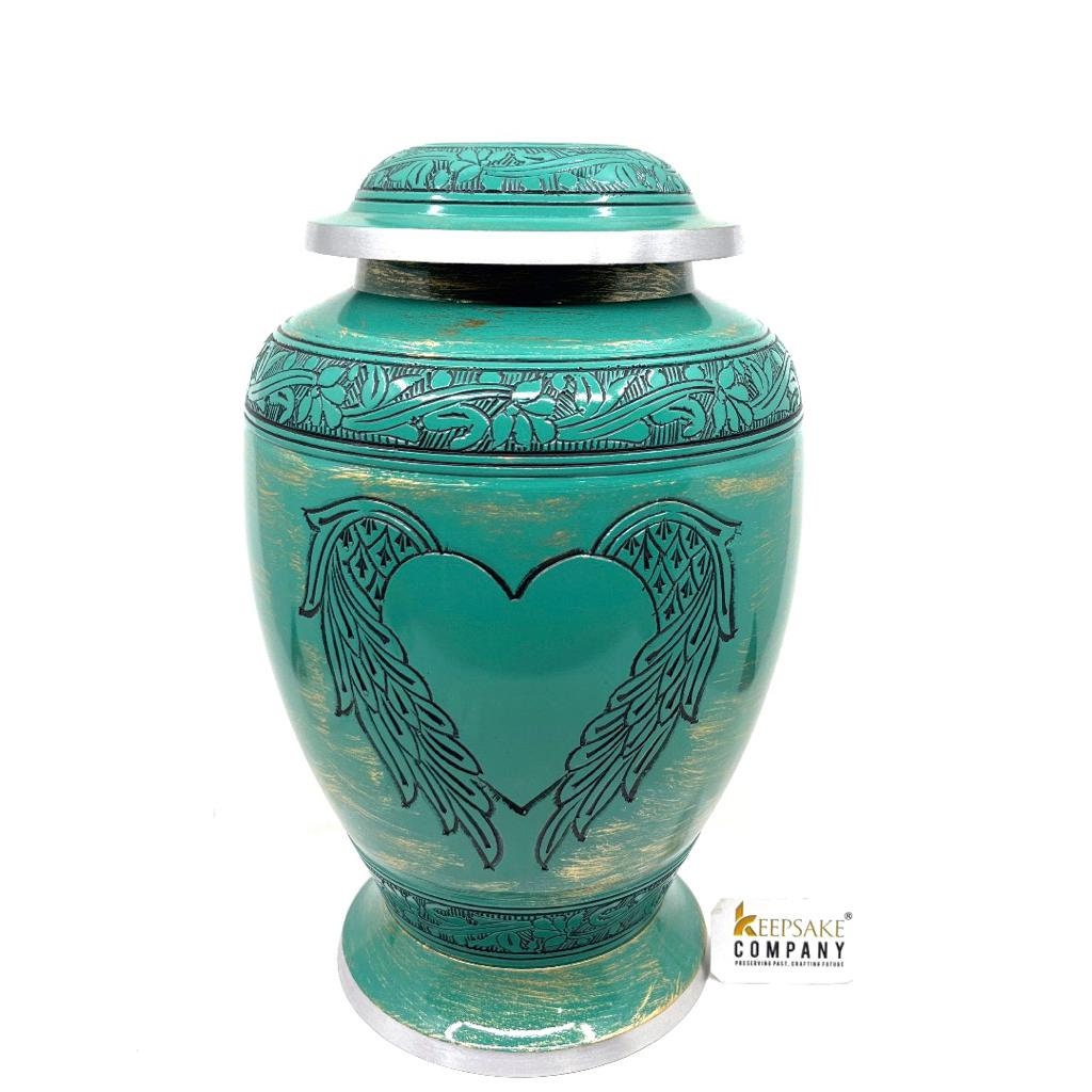 Green Cremation Urns for Adult Ashes - Urns for Human Ashes - Urns for Ashes Adult Male - Urn - Decorative Urns - Burial Urn - Funeral Urn