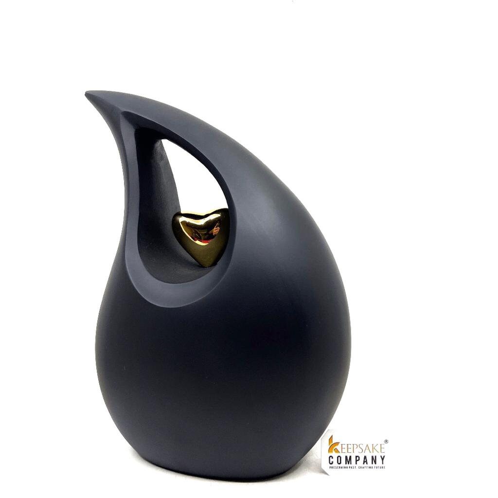 Premium Matt Black Teardrop Urns for Ashes Adult male - Urn - urns for human ashes adult female - Urns - Cremation Urns for Adult Ashes