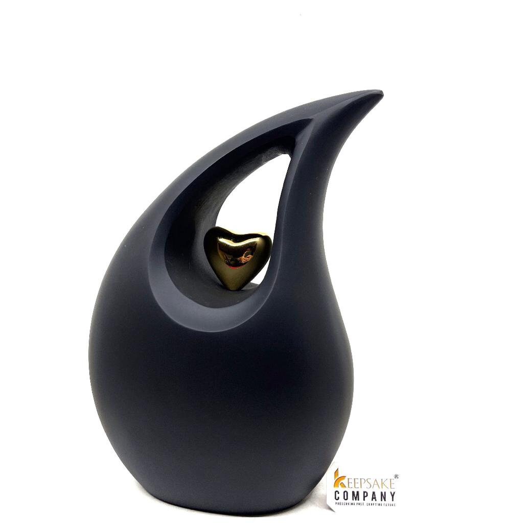 Premium Matt Black Teardrop Urns for Ashes Adult male - Urn - urns for human ashes adult female - Urns - Cremation Urns for Adult Ashes