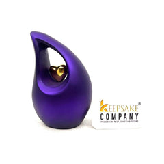 Purple Teardrop Small Urns for Human Ashes with Heart - Mini Urns for Human Ashes - Ashes Urn - Keepsake Urns for Human Ashes - Mini Urn